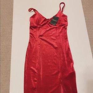 Sexy red velvet dress from Forever21